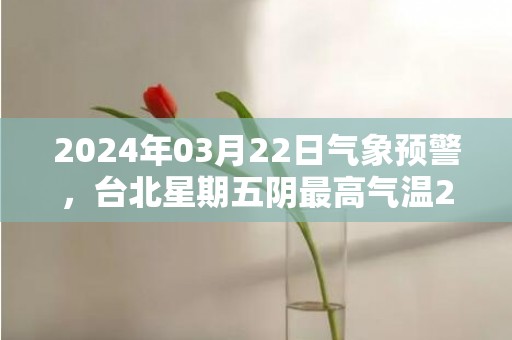 2024年03月22日气象预警，台北星期五阴最高气温24度