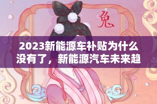 2023新能源车补贴为什么没有了，新能源汽车未来趋势分析