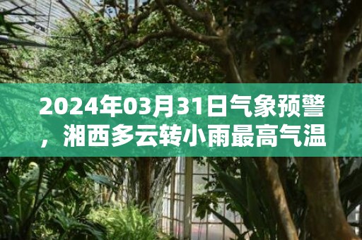 2024年03月31日气象预警，湘西多云转小雨最高气温29℃