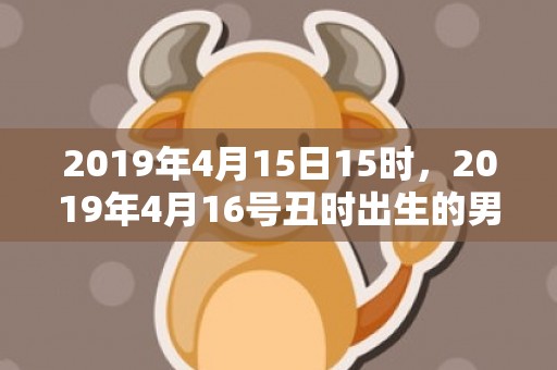 2019年4月15日15时，2019年4月16号丑时出生的男孩起名方法