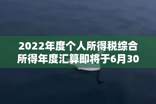 2022年度个人所得税综合所得年度汇算即将于6月30日结束→