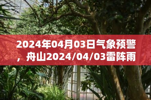 2024年04月03日气象预警，舟山2024/04/03雷阵雨转小雨最高温度25度