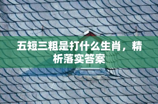 五短三粗是打什么生肖，精析落实答案