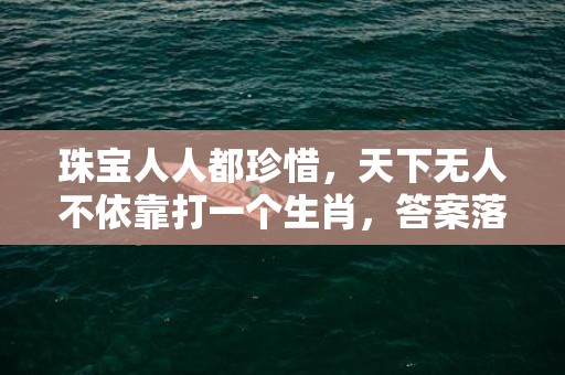 珠宝人人都珍惜，天下无人不依靠打一个生肖，答案落实作答