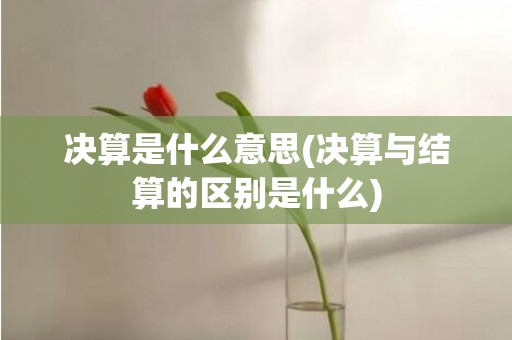 决算是什么意思(决算与结算的区别是什么)