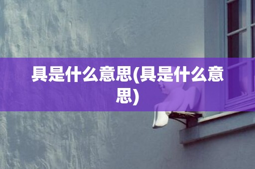 具是什么意思(具是什么意思)