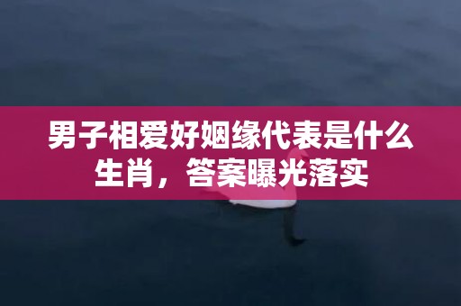 男子相爱好姻缘代表是什么生肖，答案曝光落实