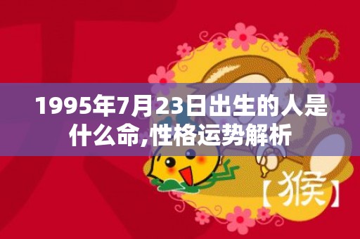 1995年7月23日出生的人是什么命,性格运势解析