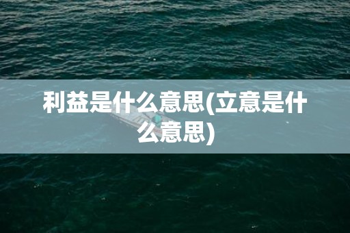 利益是什么意思(立意是什么意思)