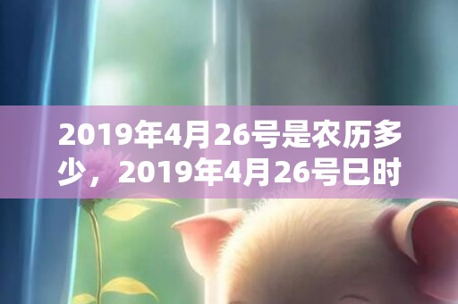 2019年4月26号是农历多少，2019年4月26号巳时出生的女孩如何起名