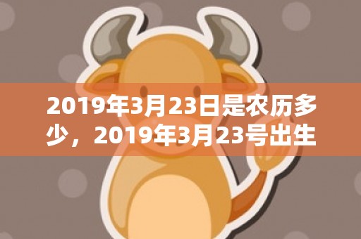 2019年3月23日是农历多少，2019年3月23号出生的男宝宝五行缺土要怎么样起名字