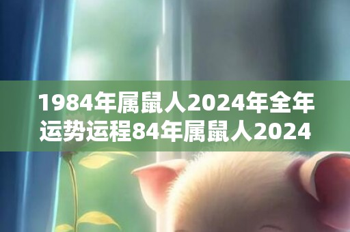 1984年属鼠人2024年全年运势运程84年属鼠人2024年每月运势详解，1984年属鼠人2024年全年运势运程84年属鼠人2024年每月运势详解