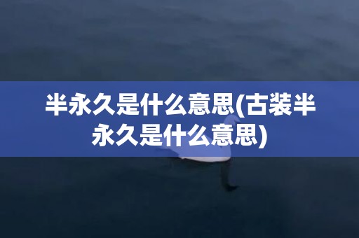 半永久是什么意思(古装半永久是什么意思)