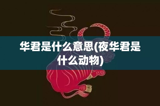 华君是什么意思(夜华君是什么动物)