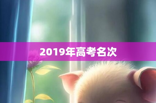 2019年高考名次