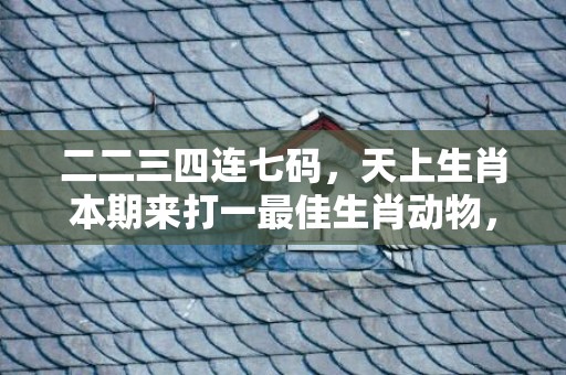 二二三四连七码，天上生肖本期来打一最佳生肖动物，落实词语解释