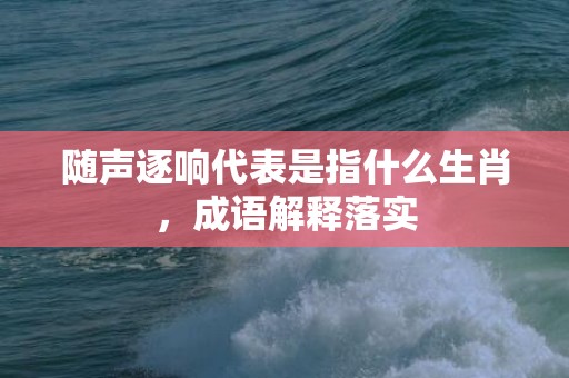 随声逐响代表是指什么生肖，成语解释落实