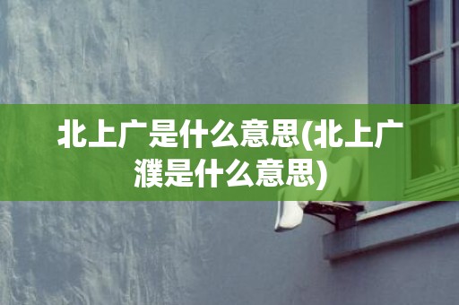 北上广是什么意思(北上广濮是什么意思)