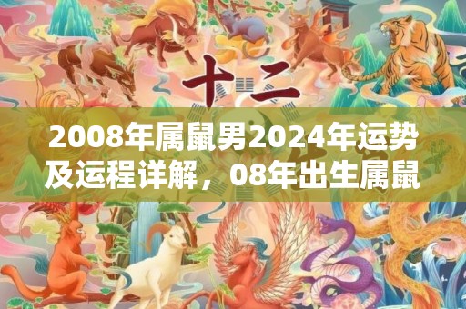 2008年属鼠男2024年运势及运程详解，08年出生属鼠人2024全年每月运势男性，2008年属鼠男2024年运势及运程详解，08年出生属鼠人2024全年每月运势男性