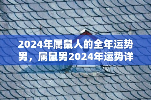 2024年属鼠人的全年运势男，属鼠男2024年运势详解，2024年属鼠人的全年运势男，属鼠男2024年运势详解