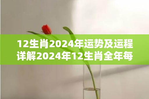 12生肖2024年运势及运程详解2024年12生肖全年每月运势完整版，12生肖2024年运势及运程详解2024年12生肖全年每月运势完整版