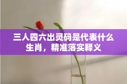 三人四六出灵码是代表什么生肖，精准落实释义