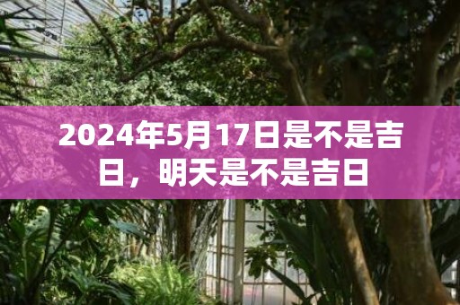 2024年5月17日是不是吉日，明天是不是吉日