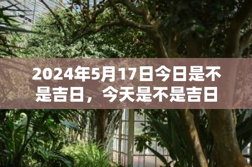 2024年5月17日今日是不是吉日，今天是不是吉日