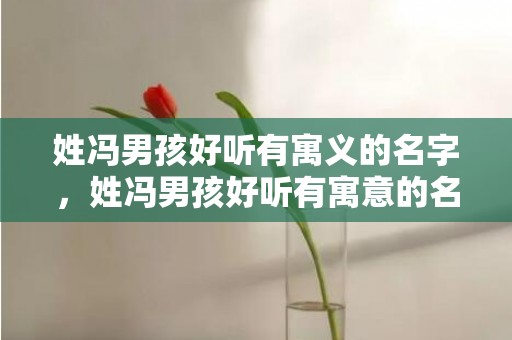 姓冯男孩好听有寓义的名字，姓冯男孩好听有寓意的名字大全