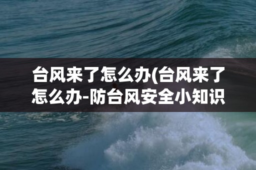 台风来了怎么办(台风来了怎么办-防台风安全小知识)