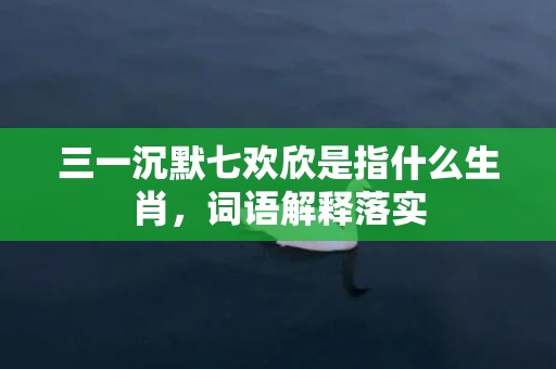 三一沉默七欢欣是指什么生肖，词语解释落实