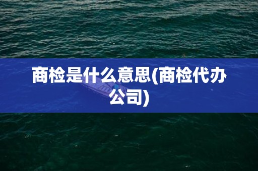 商检是什么意思(商检代办公司)