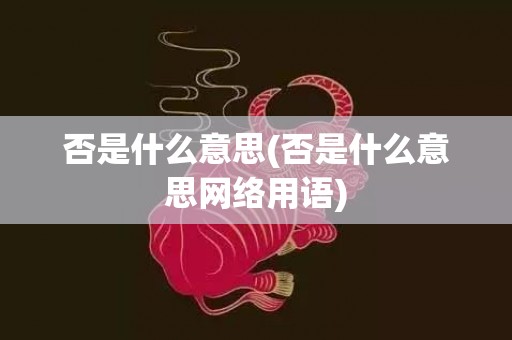 否是什么意思(否是什么意思网络用语)