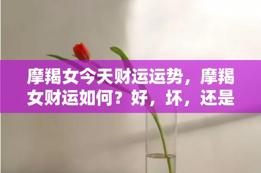 摩羯女今天财运运势，摩羯女财运如何？好，坏，还是一般？