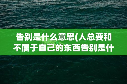 告别是什么意思(人总要和不属于自己的东西告别是什么意思)